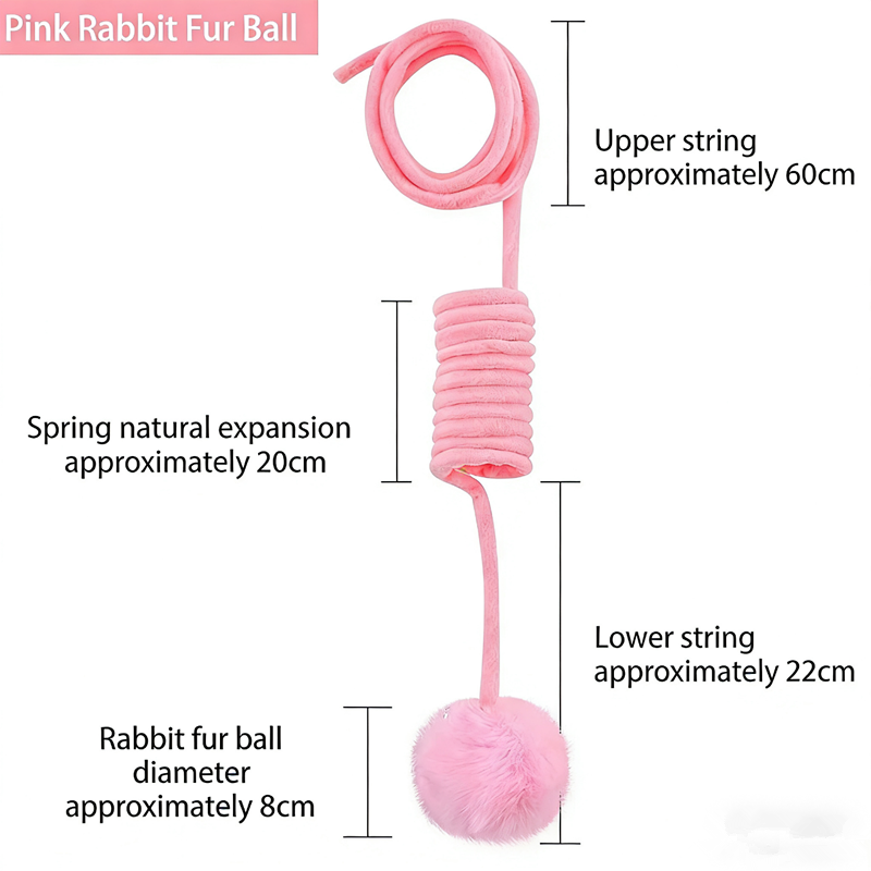1PC    Pet Toy Interactive Cat Toys Funny Cat Stick Spring Rope Ball Plush Toy Interactive Play Training Toys Cats Supplies