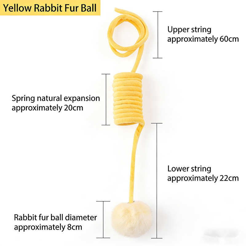 1PC    Pet Toy Interactive Cat Toys Funny Cat Stick Spring Rope Ball Plush Toy Interactive Play Training Toys Cats Supplies