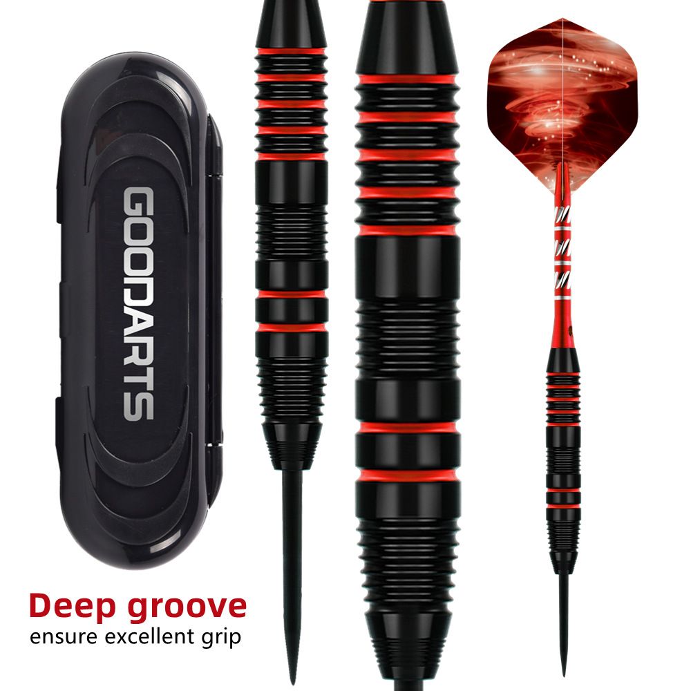 Tungsten Darts 3pcs/sets with Case+Steel Tip Needle+Barrel+Flights+Sports Shafts Professional Monochrome/Bicolor Darts Gifts