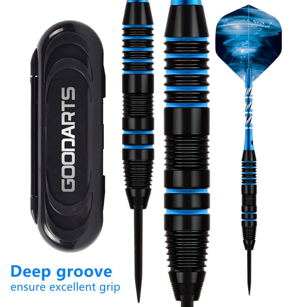 Tungsten Darts 3pcs/sets with Case+Steel Tip Needle+Barrel+Flights+Sports Shafts Professional Monochrome/Bicolor Darts Gifts