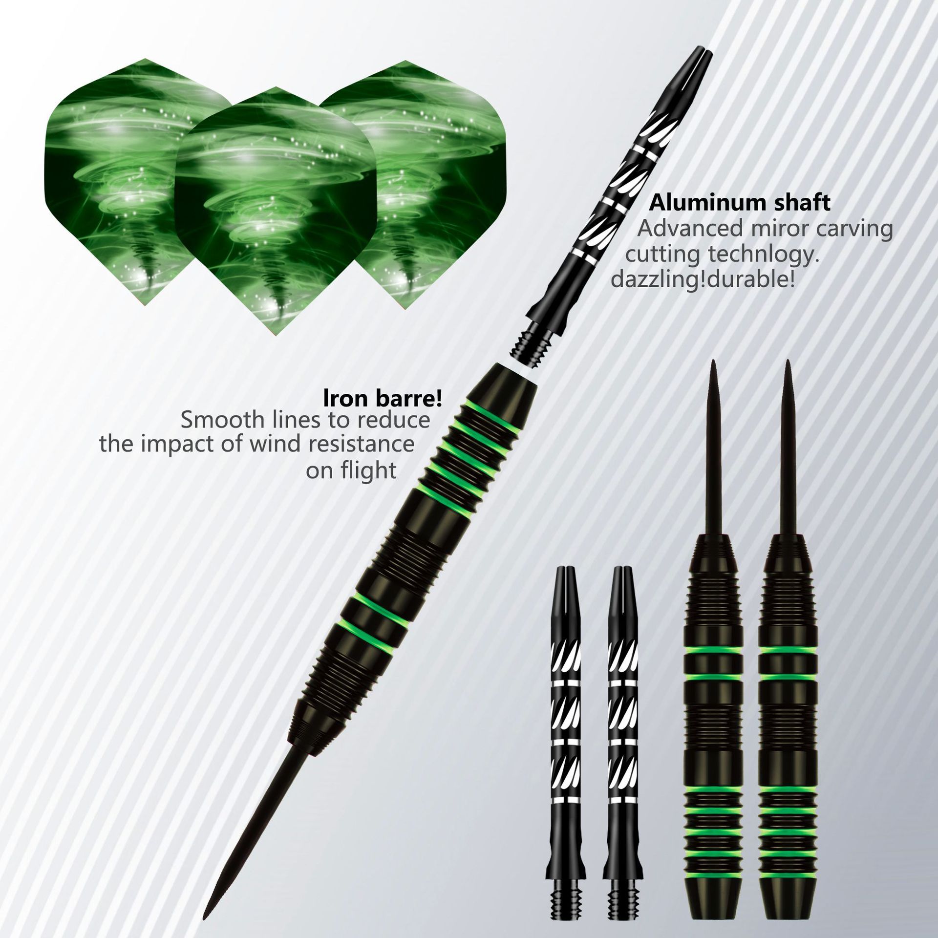 Tungsten Darts 3pcs/sets with Case+Steel Tip Needle+Barrel+Flights+Sports Shafts Professional Monochrome/Bicolor Darts Gifts