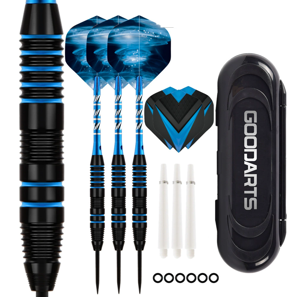 Tungsten Darts 3pcs/sets with Case+Steel Tip Needle+Barrel+Flights+Sports Shafts Professional Monochrome/Bicolor Darts Gifts