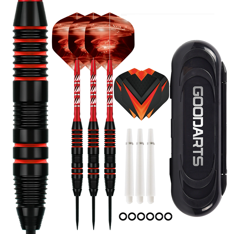 Tungsten Darts 3pcs/sets with Case+Steel Tip Needle+Barrel+Flights+Sports Shafts Professional Monochrome/Bicolor Darts Gifts