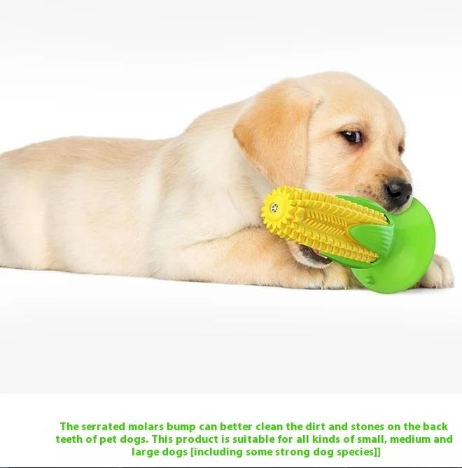 Pet Teething Toy For Aggressive Chewers Sounding Dog Chew Stick Corn Bite Resistant Pet Fun Squeak Toy Teething Cleaner Supplies
