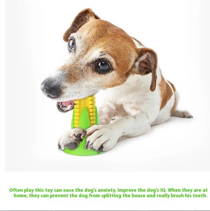 Pet Teething Toy For Aggressive Chewers Sounding Dog Chew Stick Corn Bite Resistant Pet Fun Squeak Toy Teething Cleaner Supplies