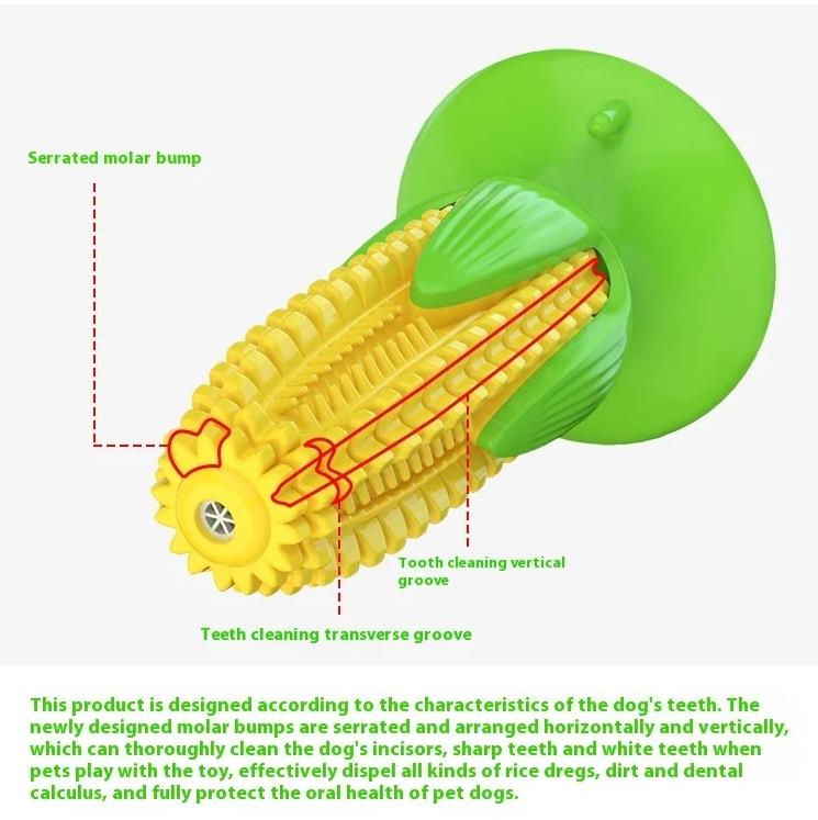 Pet Teething Toy For Aggressive Chewers Sounding Dog Chew Stick Corn Bite Resistant Pet Fun Squeak Toy Teething Cleaner Supplies