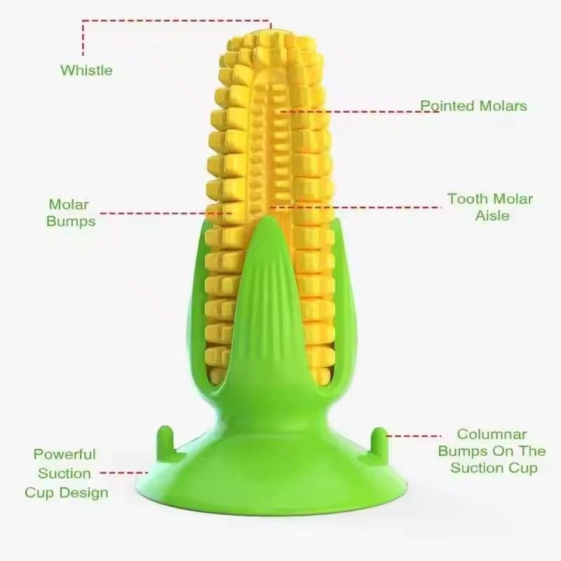 Pet Teething Toy For Aggressive Chewers Sounding Dog Chew Stick Corn Bite Resistant Pet Fun Squeak Toy Teething Cleaner Supplies