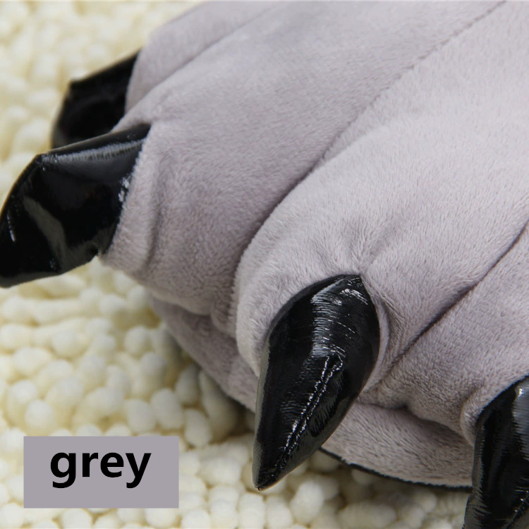 1Pair   Winter animal sleepwear, Stitch tiger dinosaur paw cartoon warm home, cute and cute plush toy slippers