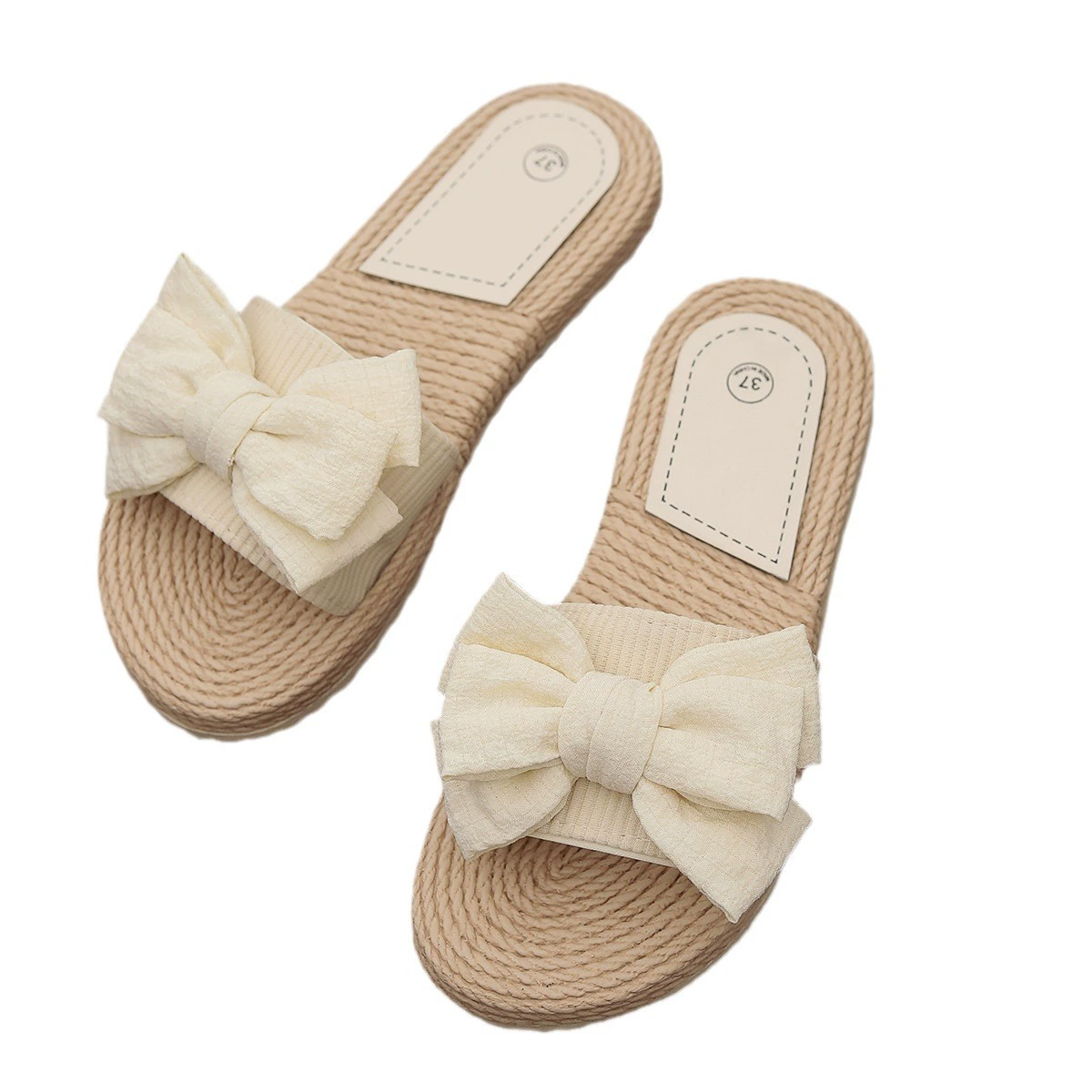 Women Slippers Fashion Trend Bow Anti Slip Sandals Wear-resistant Comfortable Soft Sole Flat Heel Slippers Home Slides Women