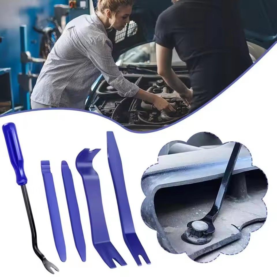 5Pcs Auto Door Clip Panel Trim Removal Tools Kits Navigation Blades Disassembly Car Interior Seesaw Conversion Repairing Tool