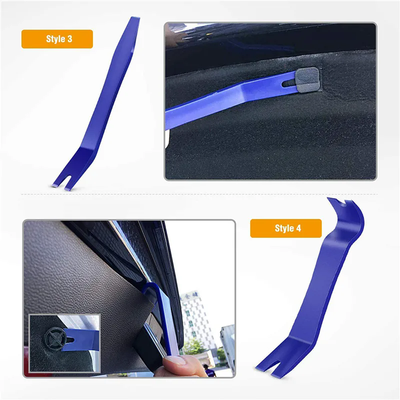 5Pcs Auto Door Clip Panel Trim Removal Tools Kits Navigation Blades Disassembly Car Interior Seesaw Conversion Repairing Tool