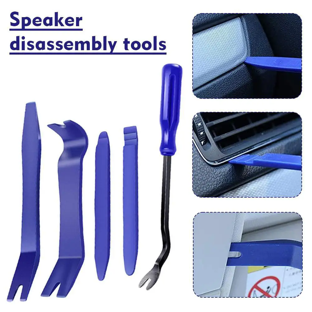 5Pcs Auto Door Clip Panel Trim Removal Tools Kits Navigation Blades Disassembly Car Interior Seesaw Conversion Repairing Tool