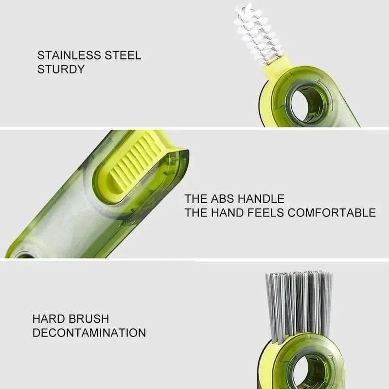 1PC cleaning brush three in one cup brush water cup cleaning artifact thermos bottle gap U-shaped cup mouth cup lid brush