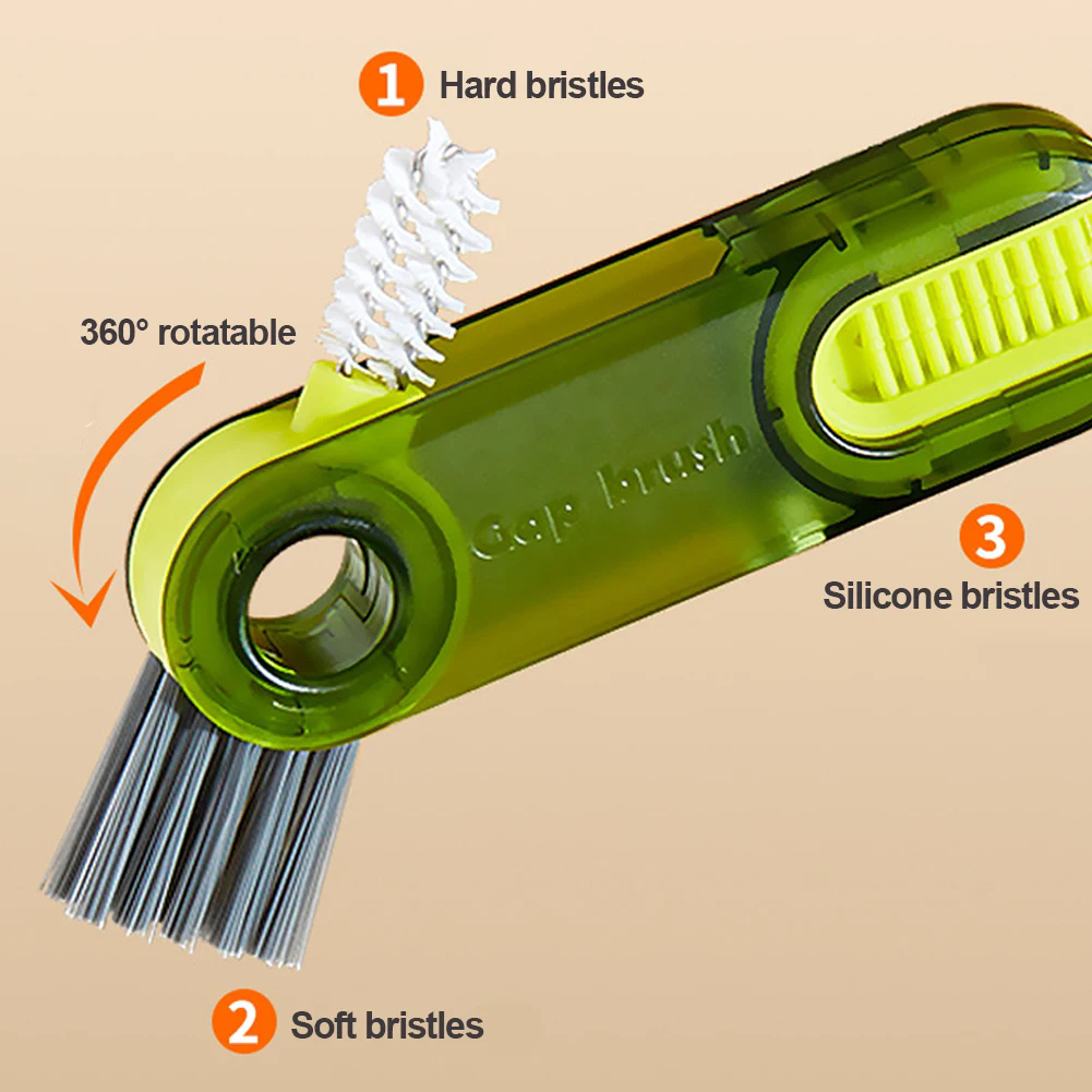 1PC cleaning brush three in one cup brush water cup cleaning artifact thermos bottle gap U-shaped cup mouth cup lid brush