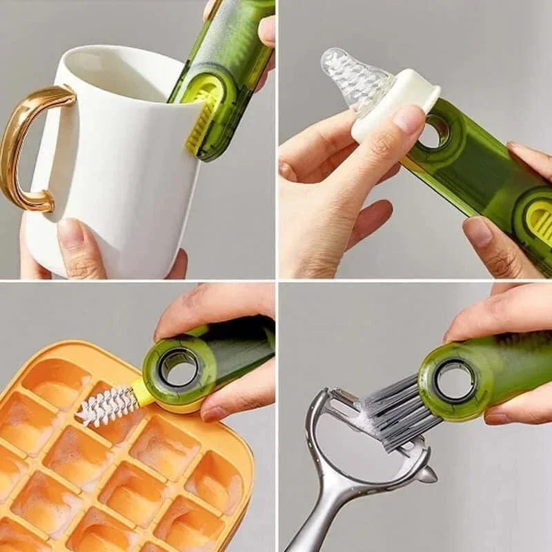 1PC cleaning brush three in one cup brush water cup cleaning artifact thermos bottle gap U-shaped cup mouth cup lid brush