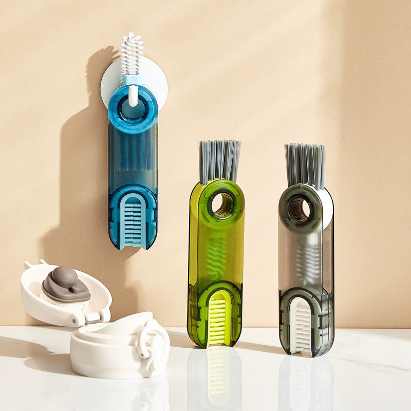 1PC cleaning brush three in one cup brush water cup cleaning artifact thermos bottle gap U-shaped cup mouth cup lid brush