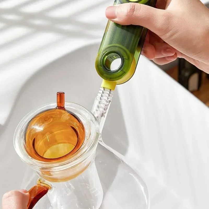 1PC cleaning brush three in one cup brush water cup cleaning artifact thermos bottle gap U-shaped cup mouth cup lid brush