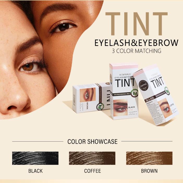 1 Set   Eyelashes and Eyebrow Tint Dye Eyebrow Dye Waterproof Long-lasting Eyebrow Brow Kit Semi Permanent Eyebrow black brown view 2