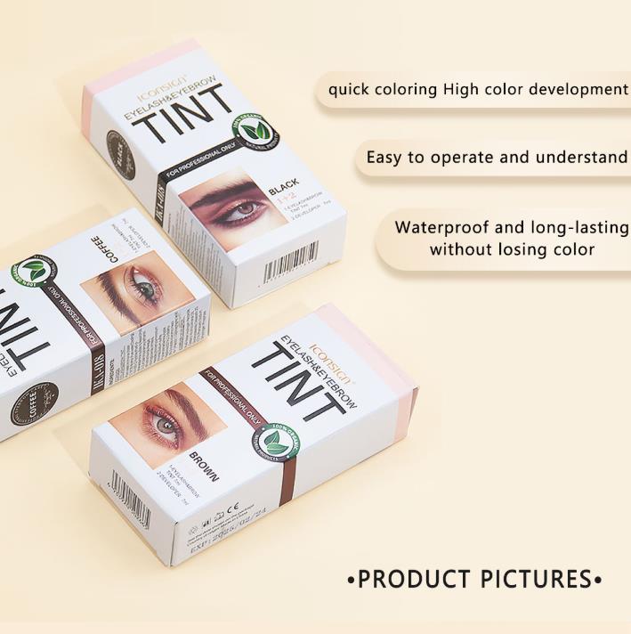 1 Set   Eyelashes and Eyebrow Tint Dye Eyebrow Dye Waterproof Long-lasting Eyebrow Brow Kit Semi Permanent Eyebrow black brown view 8