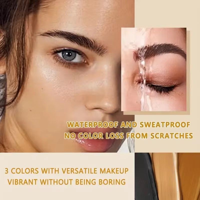 1 Set   Eyelashes and Eyebrow Tint Dye Eyebrow Dye Waterproof Long-lasting Eyebrow Brow Kit Semi Permanent Eyebrow black brown view 3