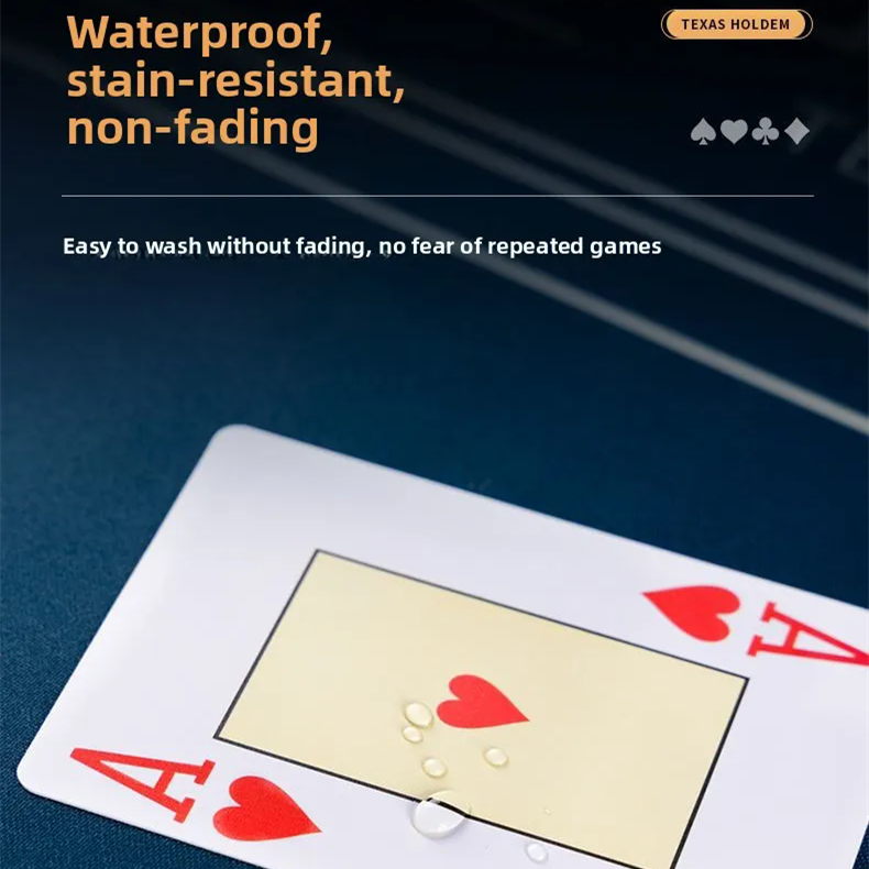 1 Pack Universal Durable Baccarat Texas Poker Cards Plastic Playing Cards Waterproof Smooth Poker Card Board Bridge Games
