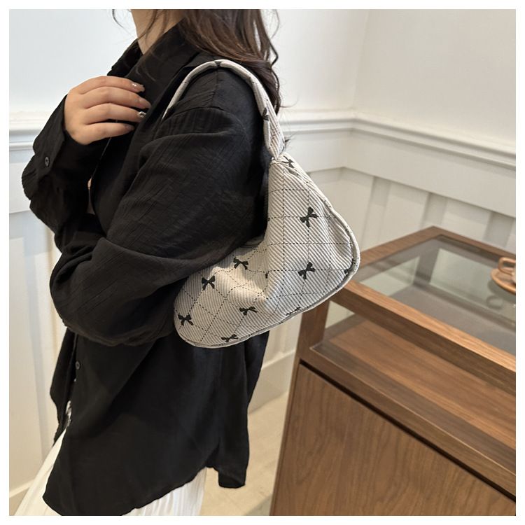 1PC  Trendy Large Capacity Shoulder Bag Trendy Casual Underarm Bag Bownot Commuting Bag Party Top-Handle Bags