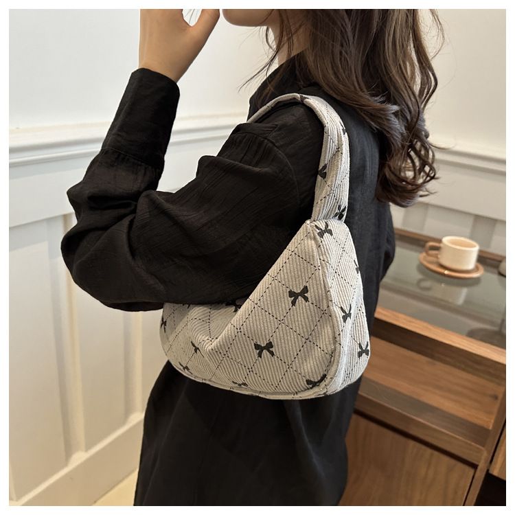 1PC  Trendy Large Capacity Shoulder Bag Trendy Casual Underarm Bag Bownot Commuting Bag Party Top-Handle Bags