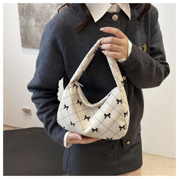 1PC  Trendy Large Capacity Shoulder Bag Trendy Casual Underarm Bag Bownot Commuting Bag Party Top-Handle Bags
