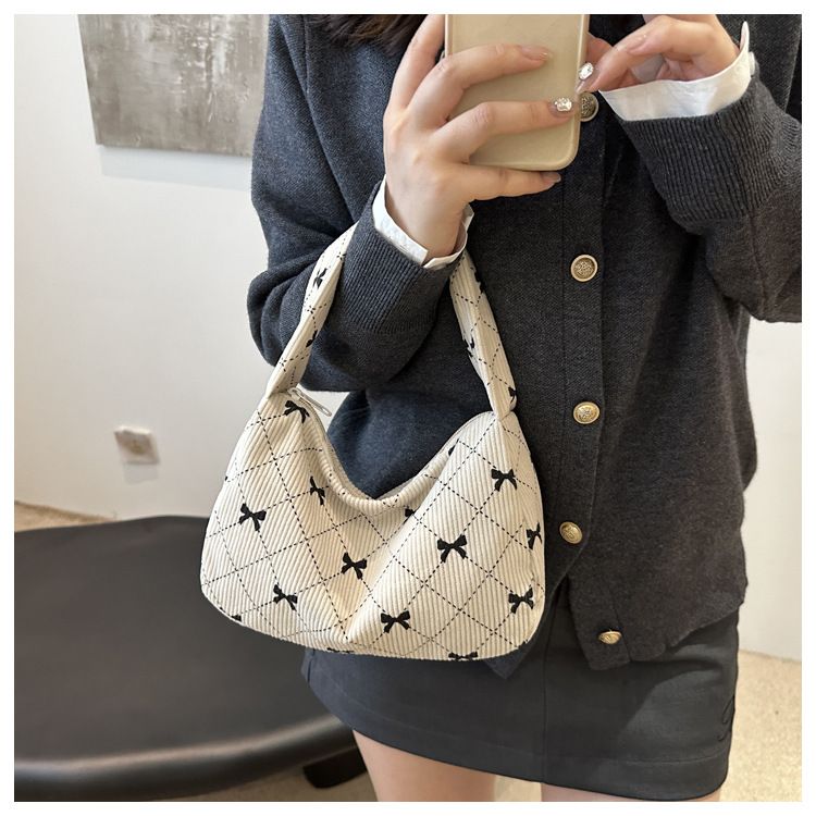 1PC  Trendy Large Capacity Shoulder Bag Trendy Casual Underarm Bag Bownot Commuting Bag Party Top-Handle Bags