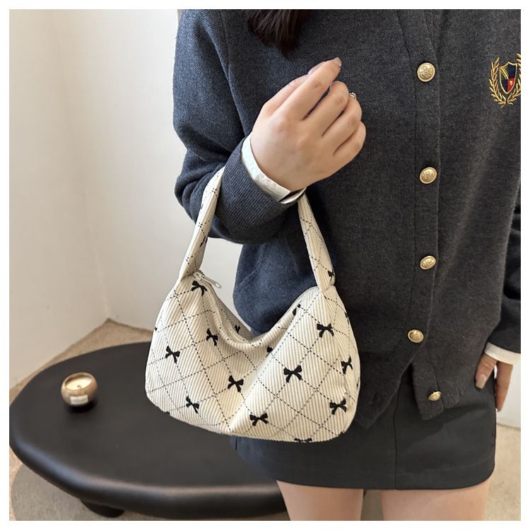 1PC  Trendy Large Capacity Shoulder Bag Trendy Casual Underarm Bag Bownot Commuting Bag Party Top-Handle Bags