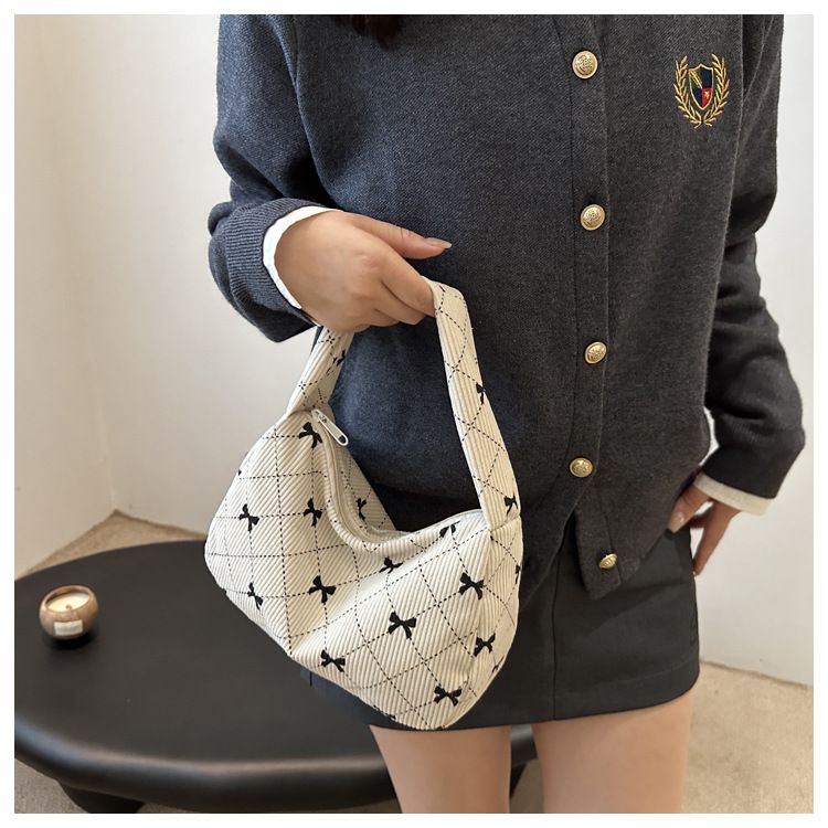 1PC  Trendy Large Capacity Shoulder Bag Trendy Casual Underarm Bag Bownot Commuting Bag Party Top-Handle Bags