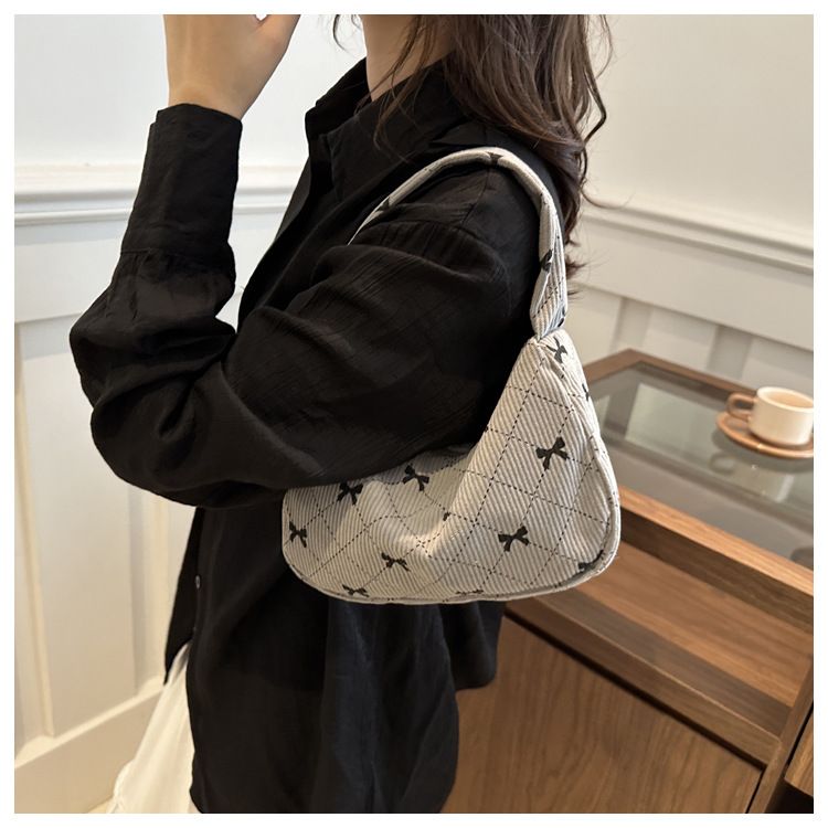 1PC  Trendy Large Capacity Shoulder Bag Trendy Casual Underarm Bag Bownot Commuting Bag Party Top-Handle Bags