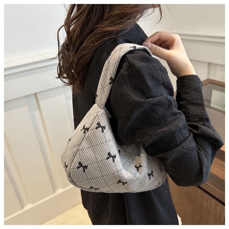 1PC  Trendy Large Capacity Shoulder Bag Trendy Casual Underarm Bag Bownot Commuting Bag Party Top-Handle Bags