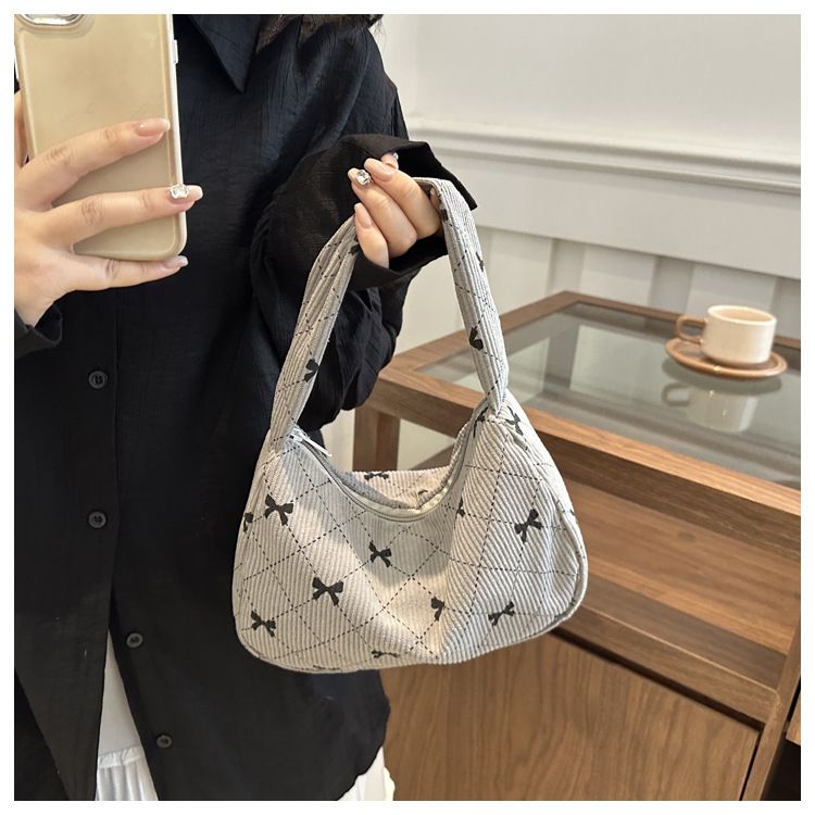 1PC  Trendy Large Capacity Shoulder Bag Trendy Casual Underarm Bag Bownot Commuting Bag Party Top-Handle Bags