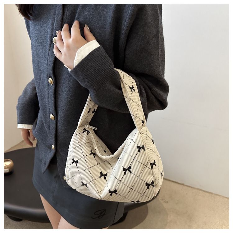 1PC  Trendy Large Capacity Shoulder Bag Trendy Casual Underarm Bag Bownot Commuting Bag Party Top-Handle Bags
