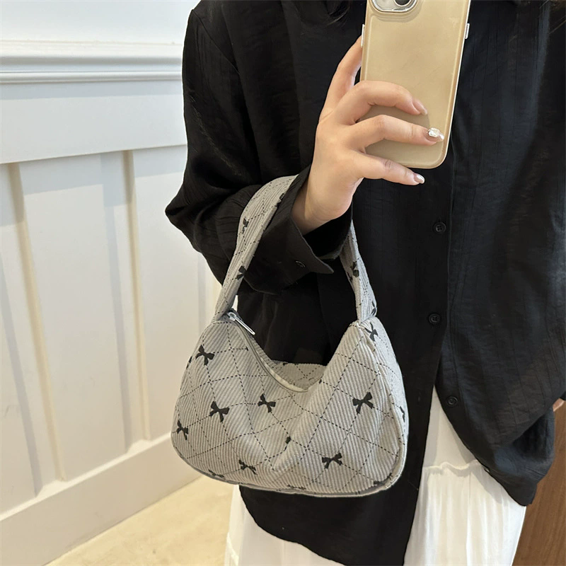 1PC  Trendy Large Capacity Shoulder Bag Trendy Casual Underarm Bag Bownot Commuting Bag Party Top-Handle Bags