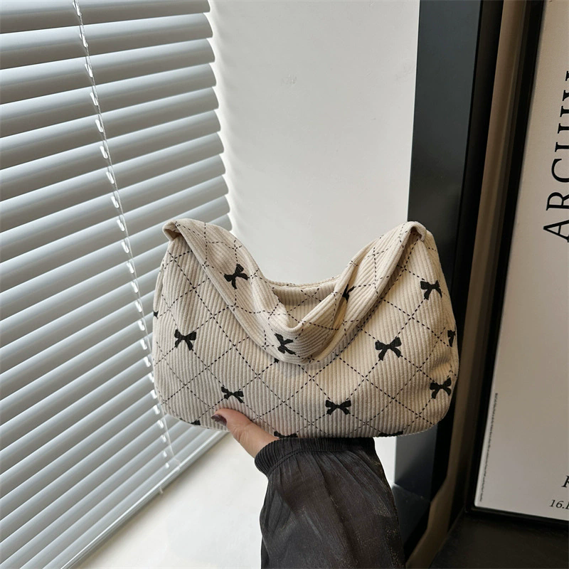 1PC  Trendy Large Capacity Shoulder Bag Trendy Casual Underarm Bag Bownot Commuting Bag Party Top-Handle Bags