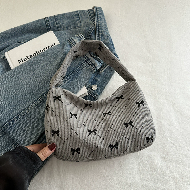 1PC  Trendy Large Capacity Shoulder Bag Trendy Casual Underarm Bag Bownot Commuting Bag Party Top-Handle Bags