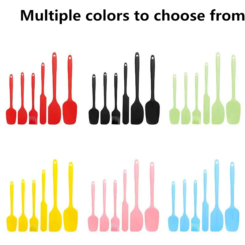 6 Pieces Silicone Spatula Set Food Grade Non Stick Heat Resistant Spatulas Turner for Cooking Baking Mixing Baking Tools