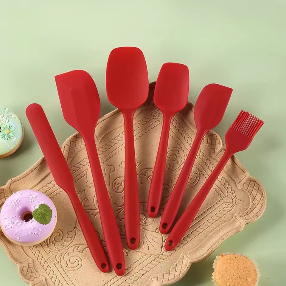 6 Pieces Silicone Spatula Set Food Grade Non Stick Heat Resistant Spatulas Turner for Cooking Baking Mixing Baking Tools