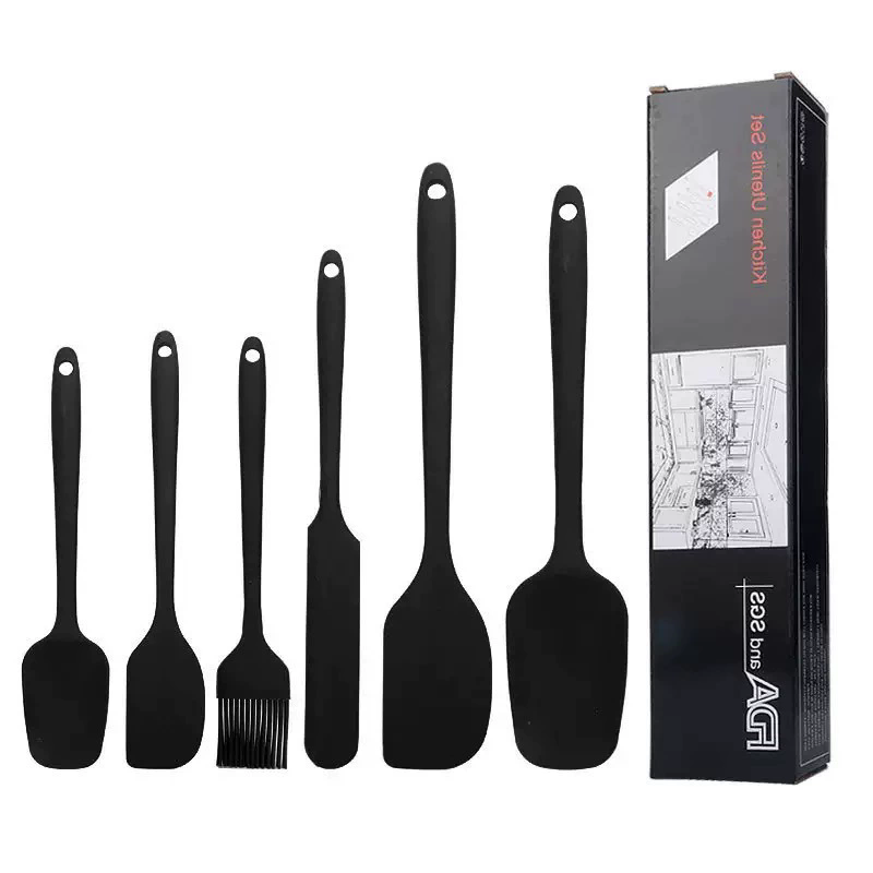 6 Pieces Silicone Spatula Set Food Grade Non Stick Heat Resistant Spatulas Turner for Cooking Baking Mixing Baking Tools