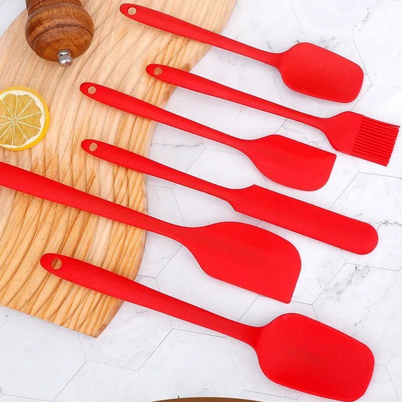 6 Pieces Silicone Spatula Set Food Grade Non Stick Heat Resistant Spatulas Turner for Cooking Baking Mixing Baking Tools