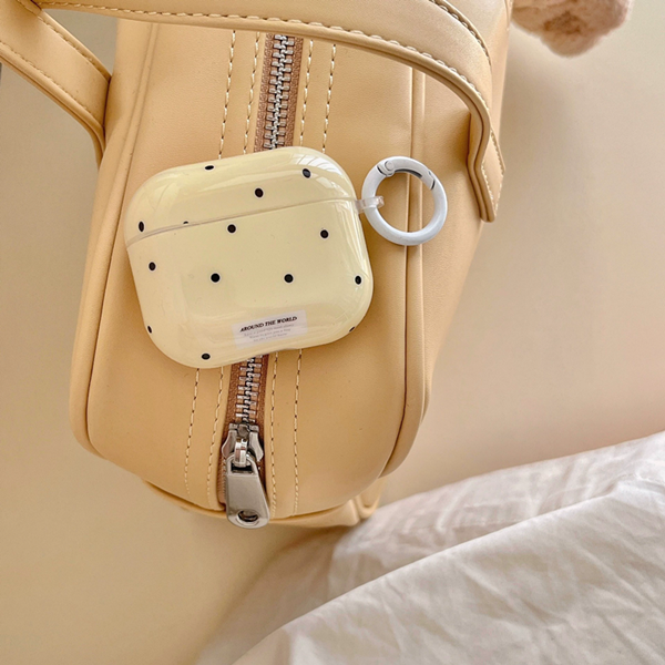 1PC   Simple Chic Pink Green Polka Dots Solid Color Protective Earphone Case Cover for AirPods 1 2 3 4 Pro 2 Pro 3