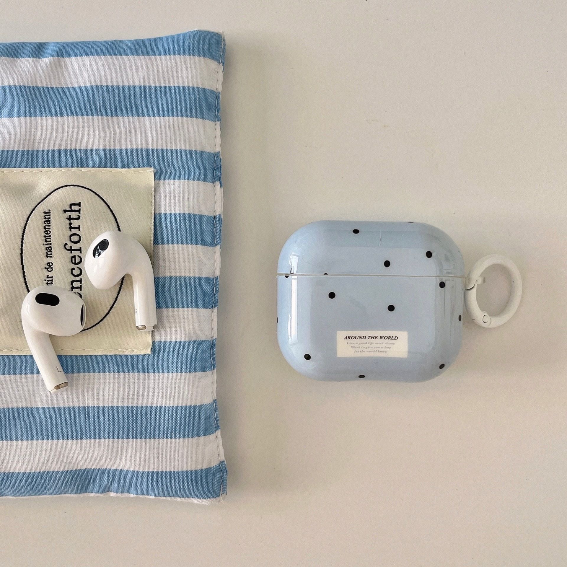 1PC   Simple Chic Pink Green Polka Dots Solid Color Protective Earphone Case Cover for AirPods 1 2 3 4 Pro 2 Pro 3