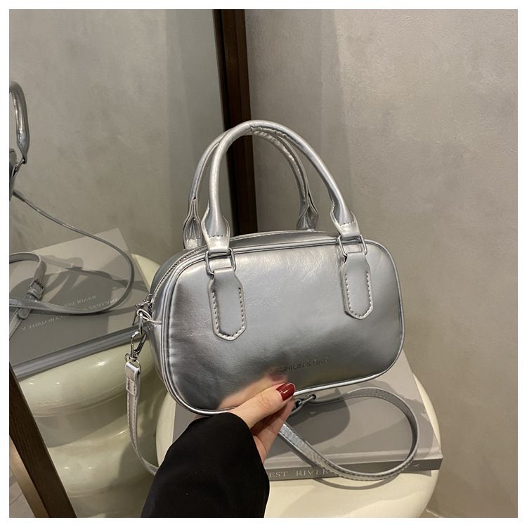 Retro Pu Leather Shoulder Pillow Bags for Women Simple Solid Color Ladies Phone Crossbody Bag Casual Female Handbag Purse Clutch