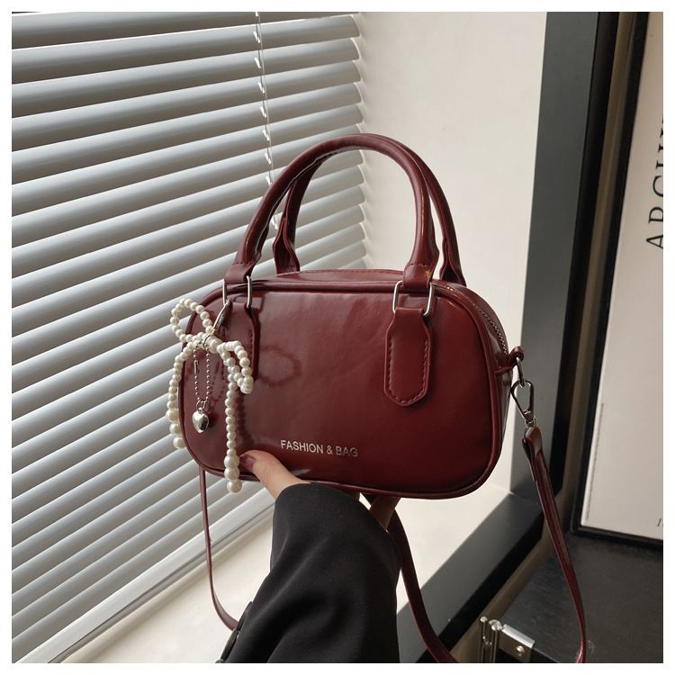Retro Pu Leather Shoulder Pillow Bags for Women Simple Solid Color Ladies Phone Crossbody Bag Casual Female Handbag Purse Clutch