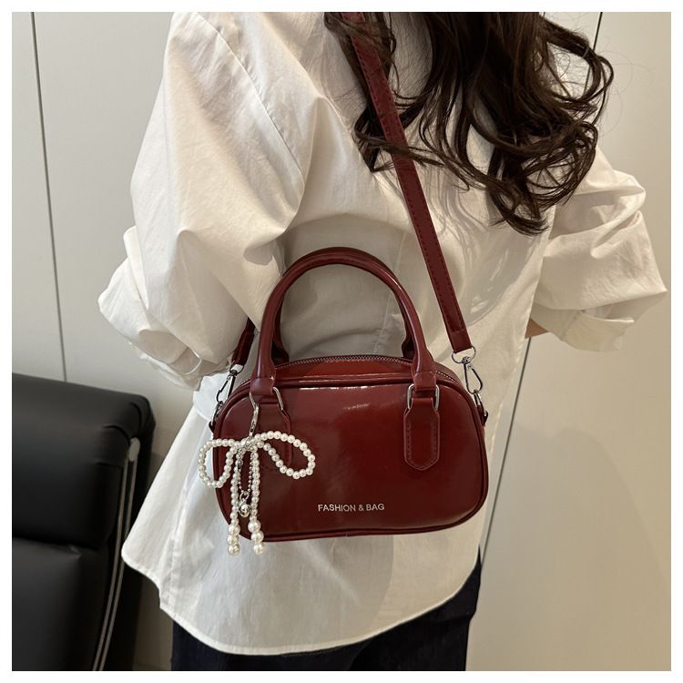 Retro Pu Leather Shoulder Pillow Bags for Women Simple Solid Color Ladies Phone Crossbody Bag Casual Female Handbag Purse Clutch