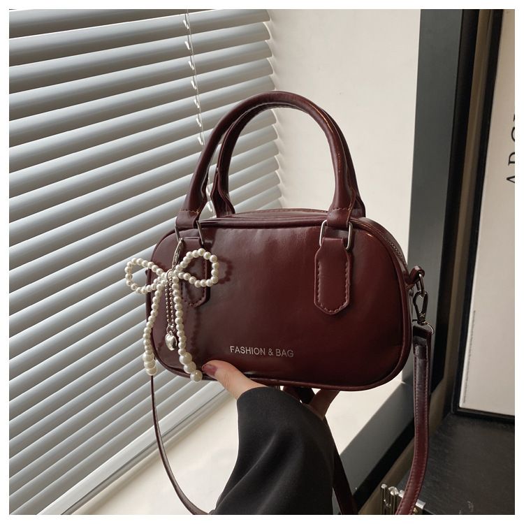 Retro Pu Leather Shoulder Pillow Bags for Women Simple Solid Color Ladies Phone Crossbody Bag Casual Female Handbag Purse Clutch