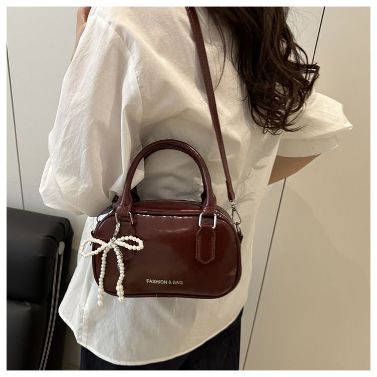 Retro Pu Leather Shoulder Pillow Bags for Women Simple Solid Color Ladies Phone Crossbody Bag Casual Female Handbag Purse Clutch