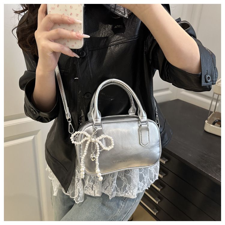 Retro Pu Leather Shoulder Pillow Bags for Women Simple Solid Color Ladies Phone Crossbody Bag Casual Female Handbag Purse Clutch